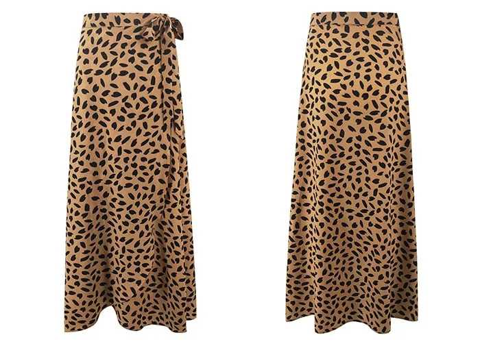 Aesthetic Polka Dot High-Waist Maxi Skirt