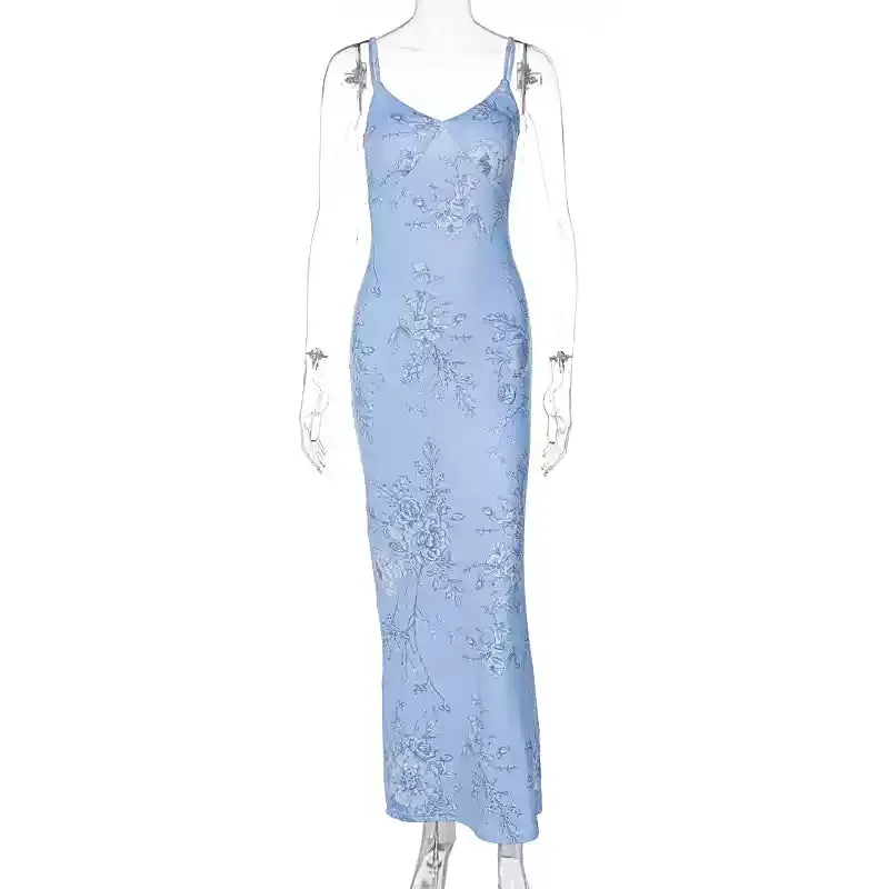 Amozae-Christmas Outfits New Year's Eve Dress Night Out Club Dresses cute winter outfits Saniya Floral Maxi Slip Dress