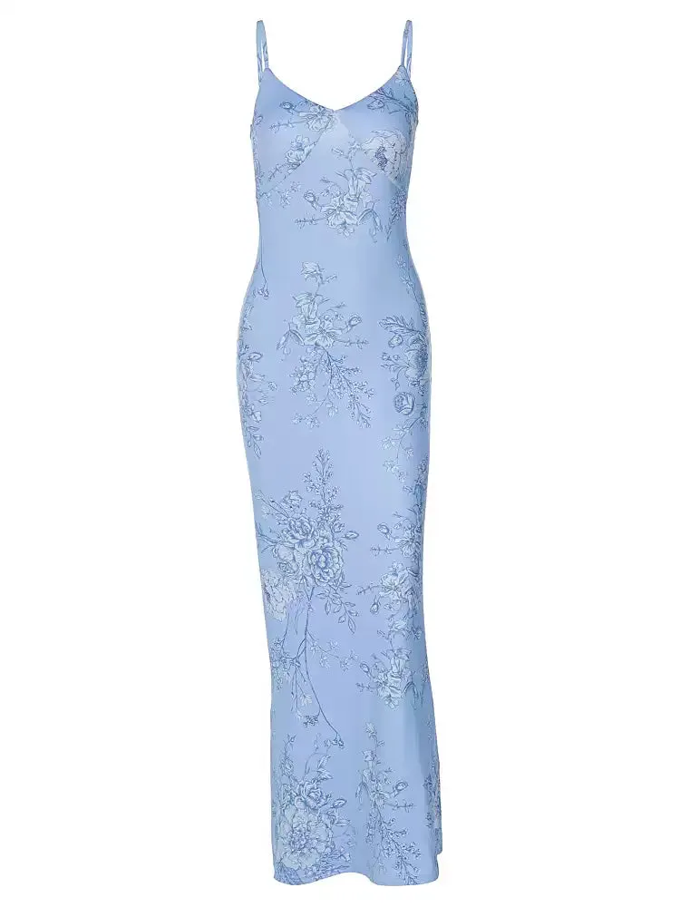 Amozae-Christmas Outfits New Year's Eve Dress Night Out Club Dresses cute winter outfits Saniya Floral Maxi Slip Dress