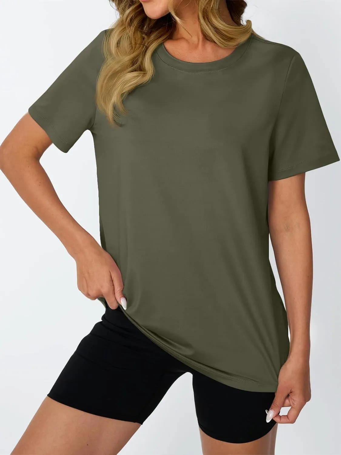 AUTOMET Women's Workout Tops Short Sleeve Gym Shirts Summer Athletic Yoga Tshirts Loose Fit Casual Clothes 2025