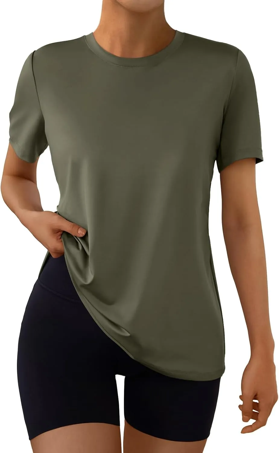 AUTOMET Women's Workout Tops Short Sleeve Gym Shirts Summer Athletic Yoga Tshirts Loose Fit Casual Clothes 2025