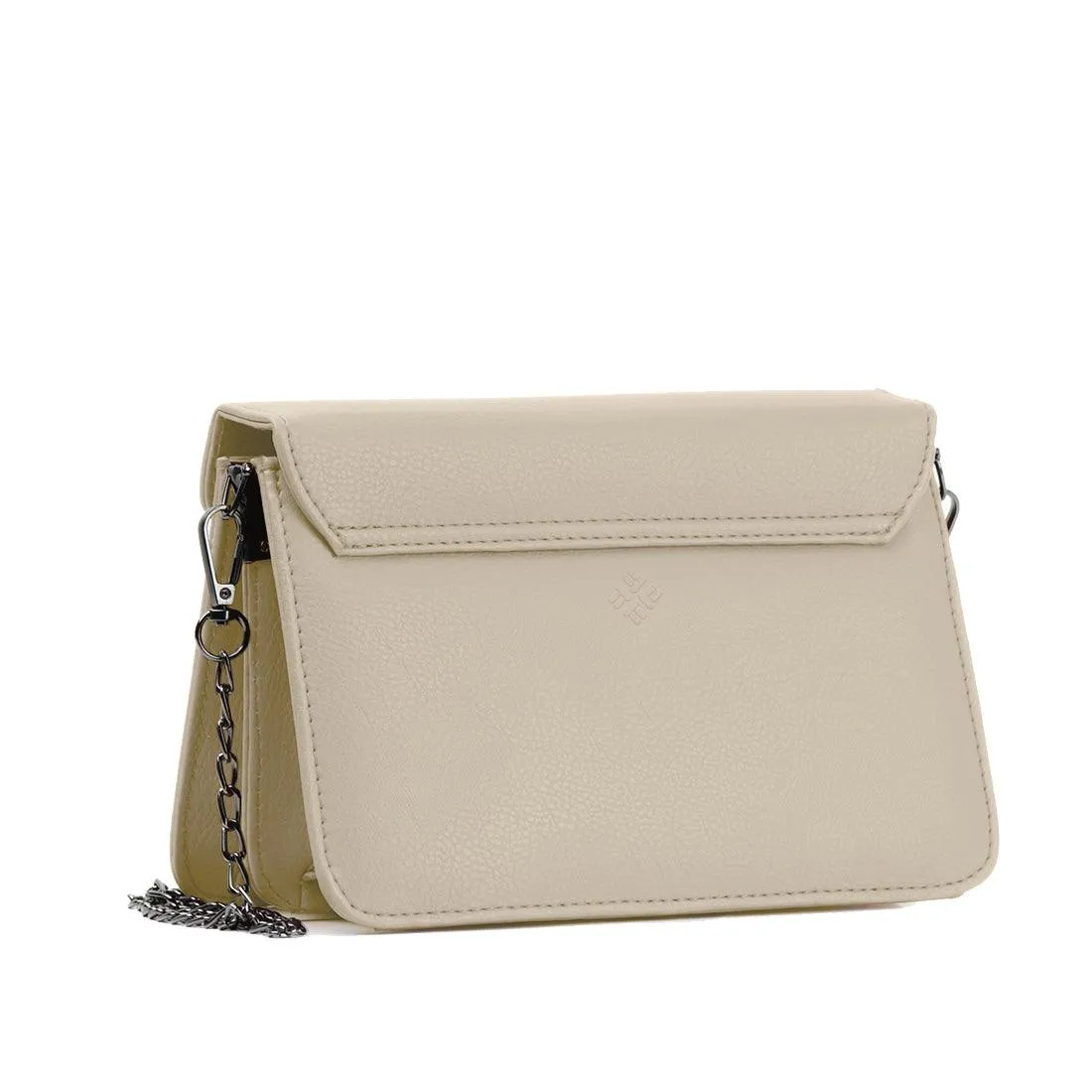 Beige Mini Embossed Chain Bag Rose Floral