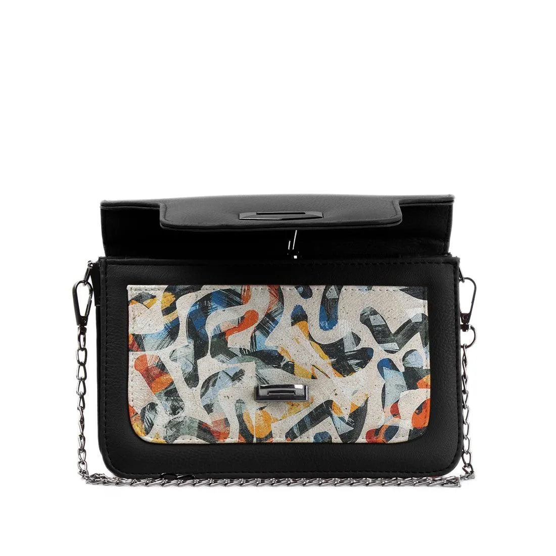Black Mini Embossed Chain Bag Sand Brushes
