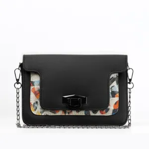 Black Mini Embossed Chain Bag Sand Brushes