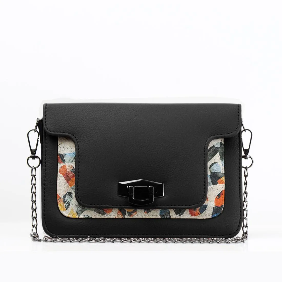 Black Mini Embossed Chain Bag Sand Brushes