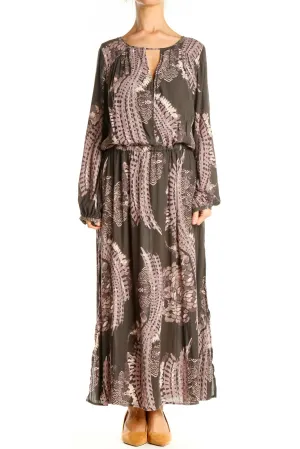Brown Floral Maxi Dress