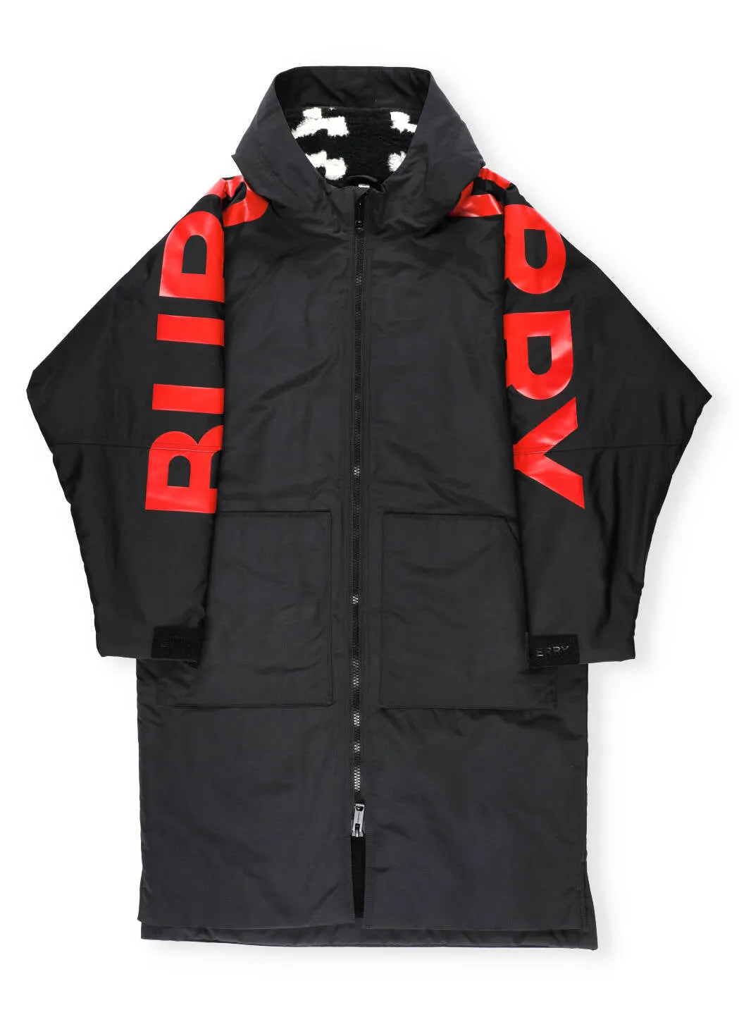 Burberry Kids Zebra Jacquard Fleece-Lined Logo Print Coat