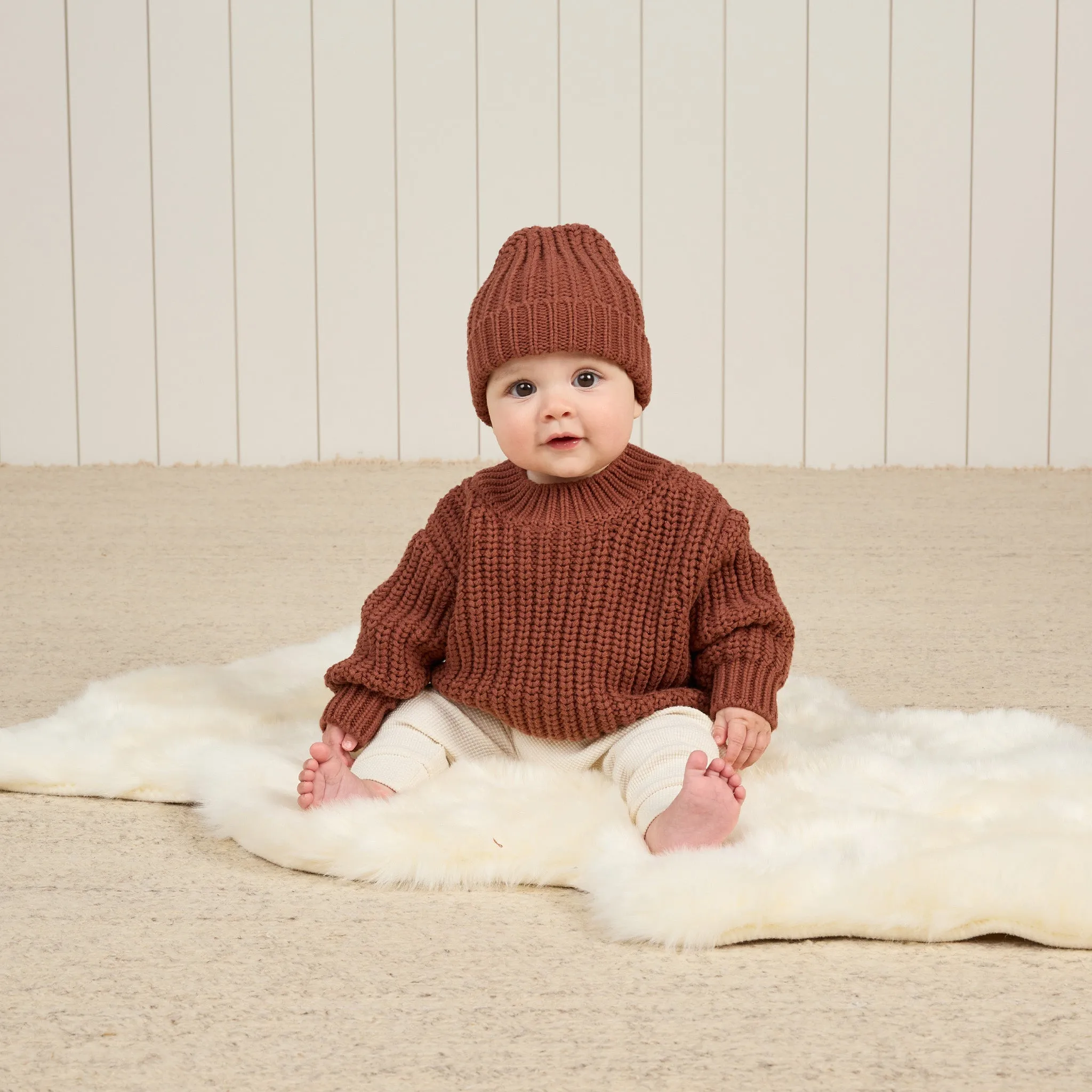Chunky Knit Sweater - Cranberry
