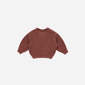 Chunky Knit Sweater - Cranberry