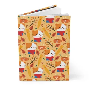 Cozy Fall Cat Hardcover Journal