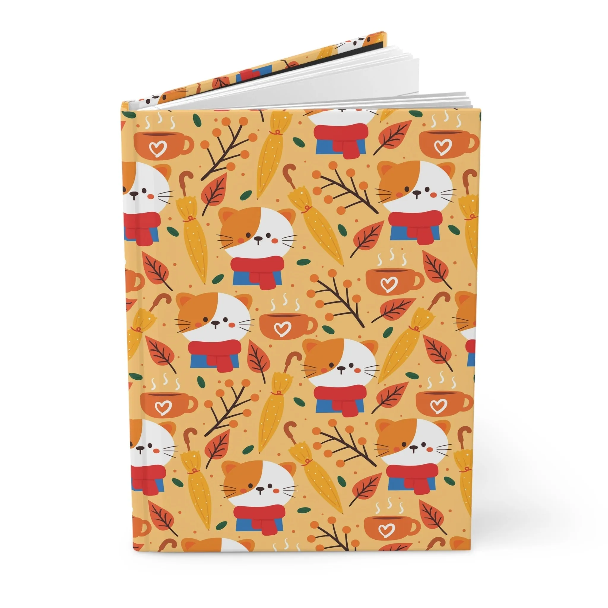 Cozy Fall Cat Hardcover Journal