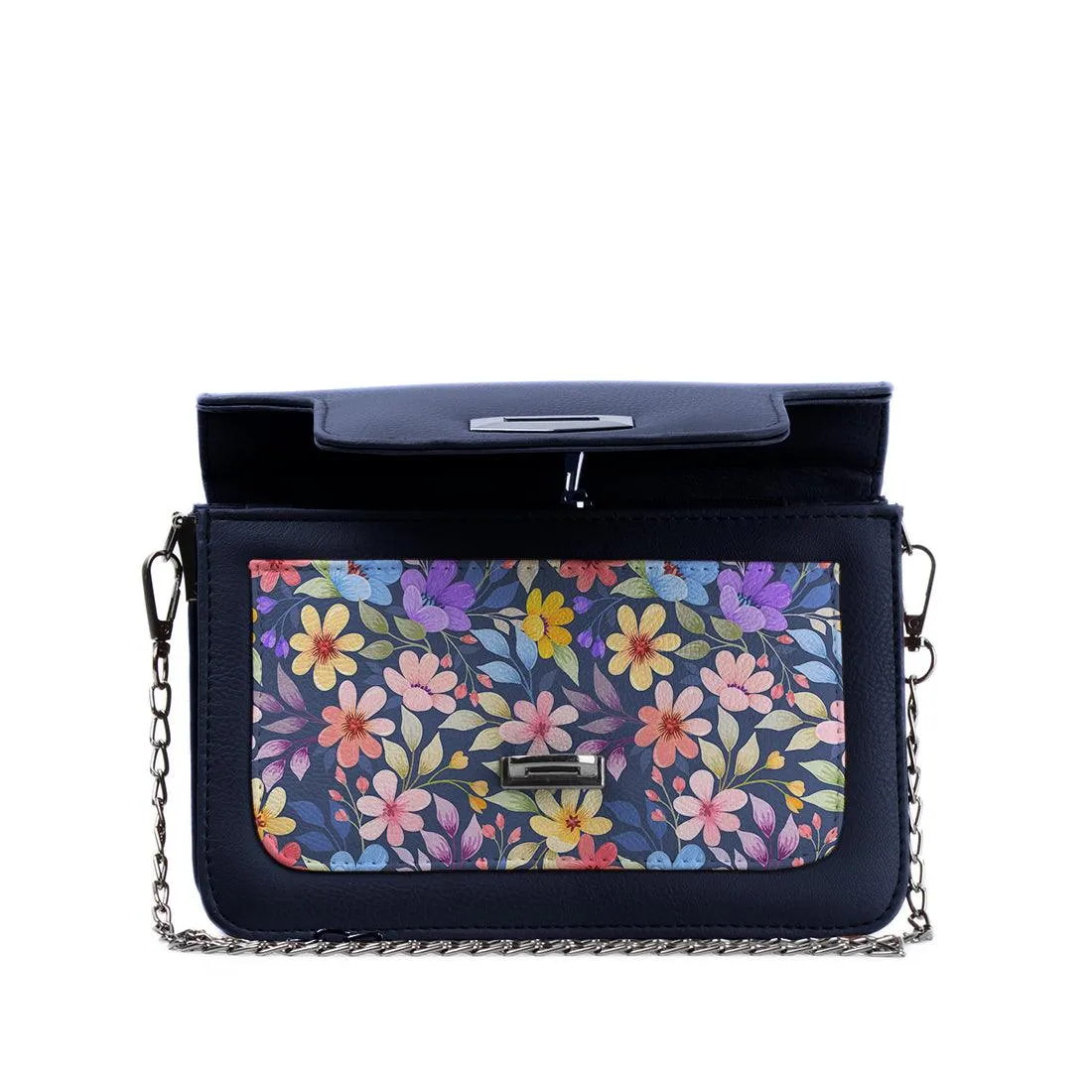 DB Mini Embossed Chain Bag Purple Floral