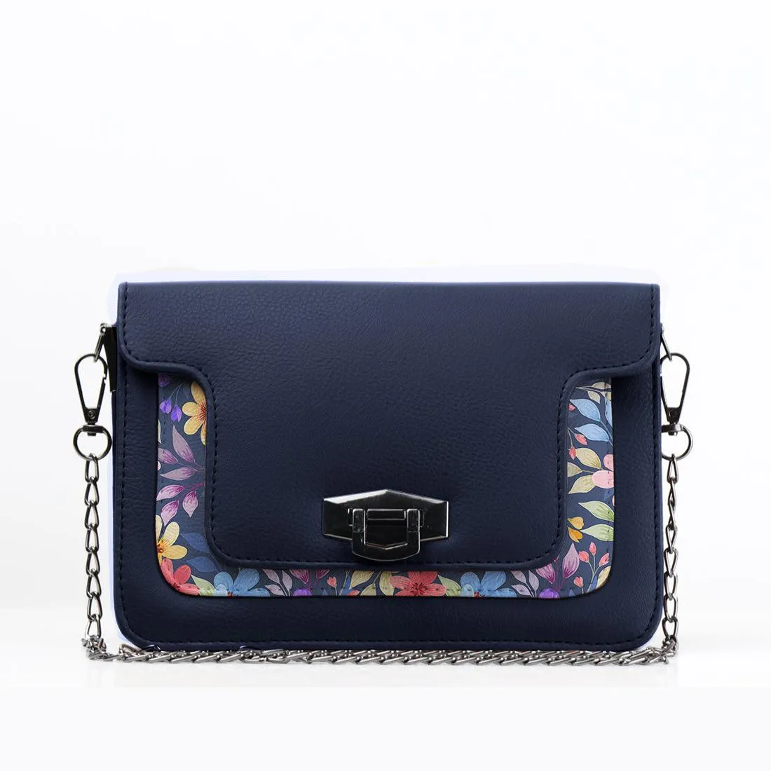 DB Mini Embossed Chain Bag Purple Floral