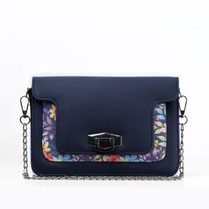 DB Mini Embossed Chain Bag Purple Floral
