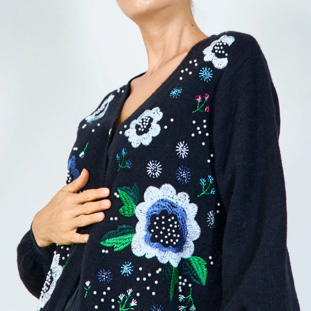 Elegant floral cardigan wholesale