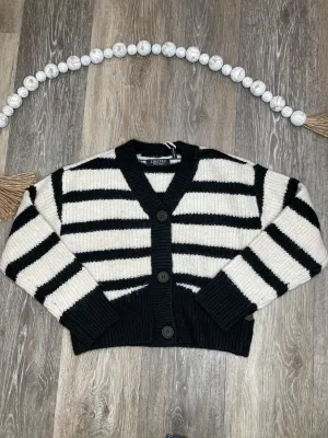 FLO Striped Black & White Chunky Cardigan
