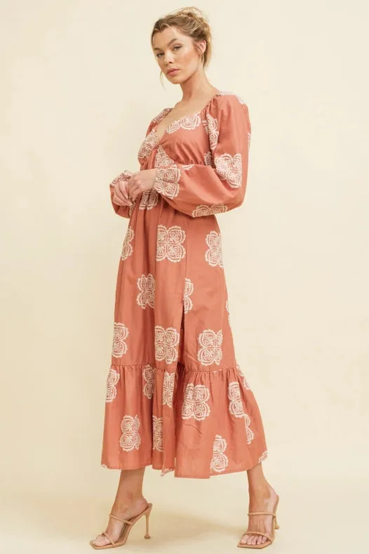 Floral Embroidered Maxi Dress