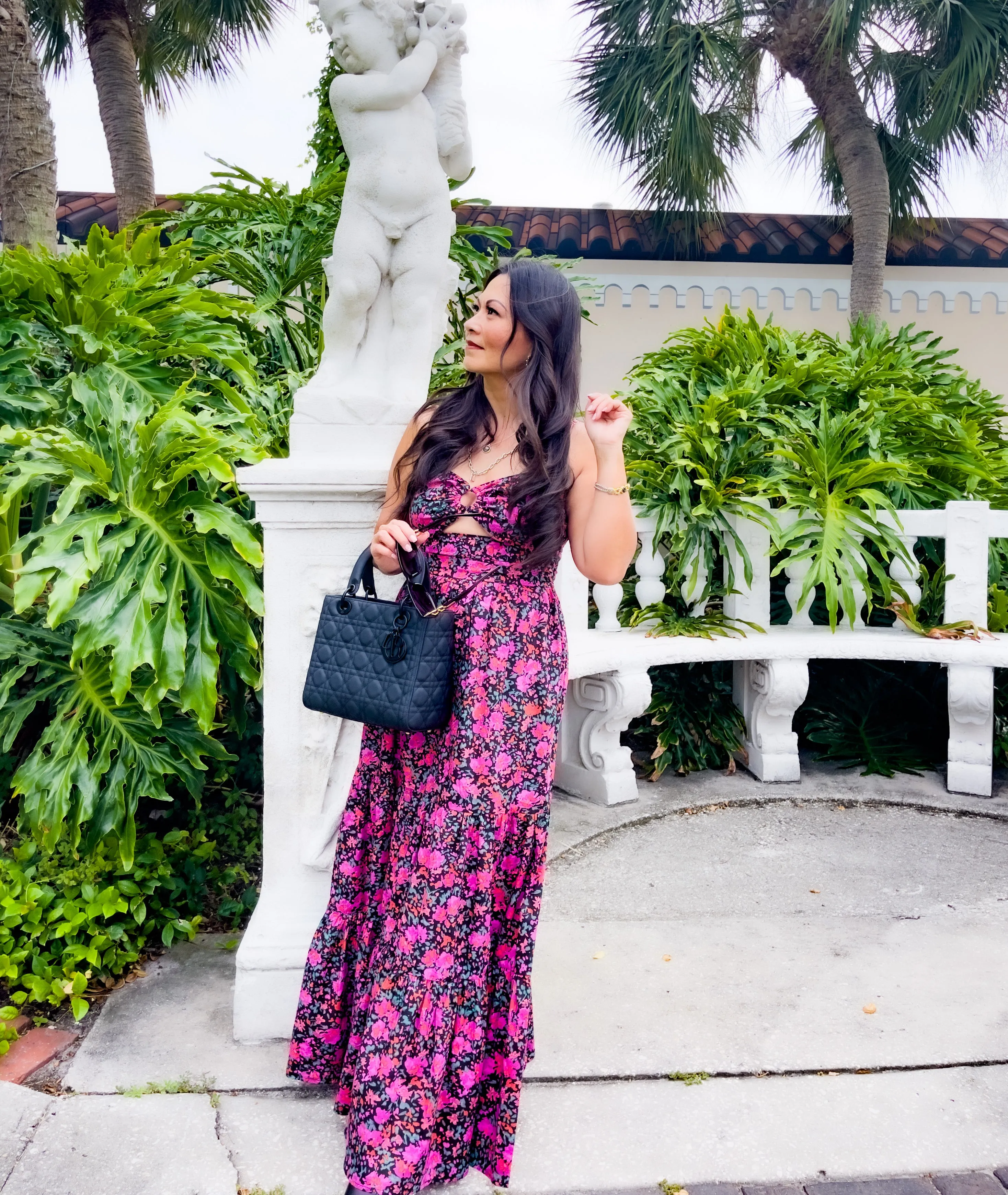 Floral Magenta Maxi Dress