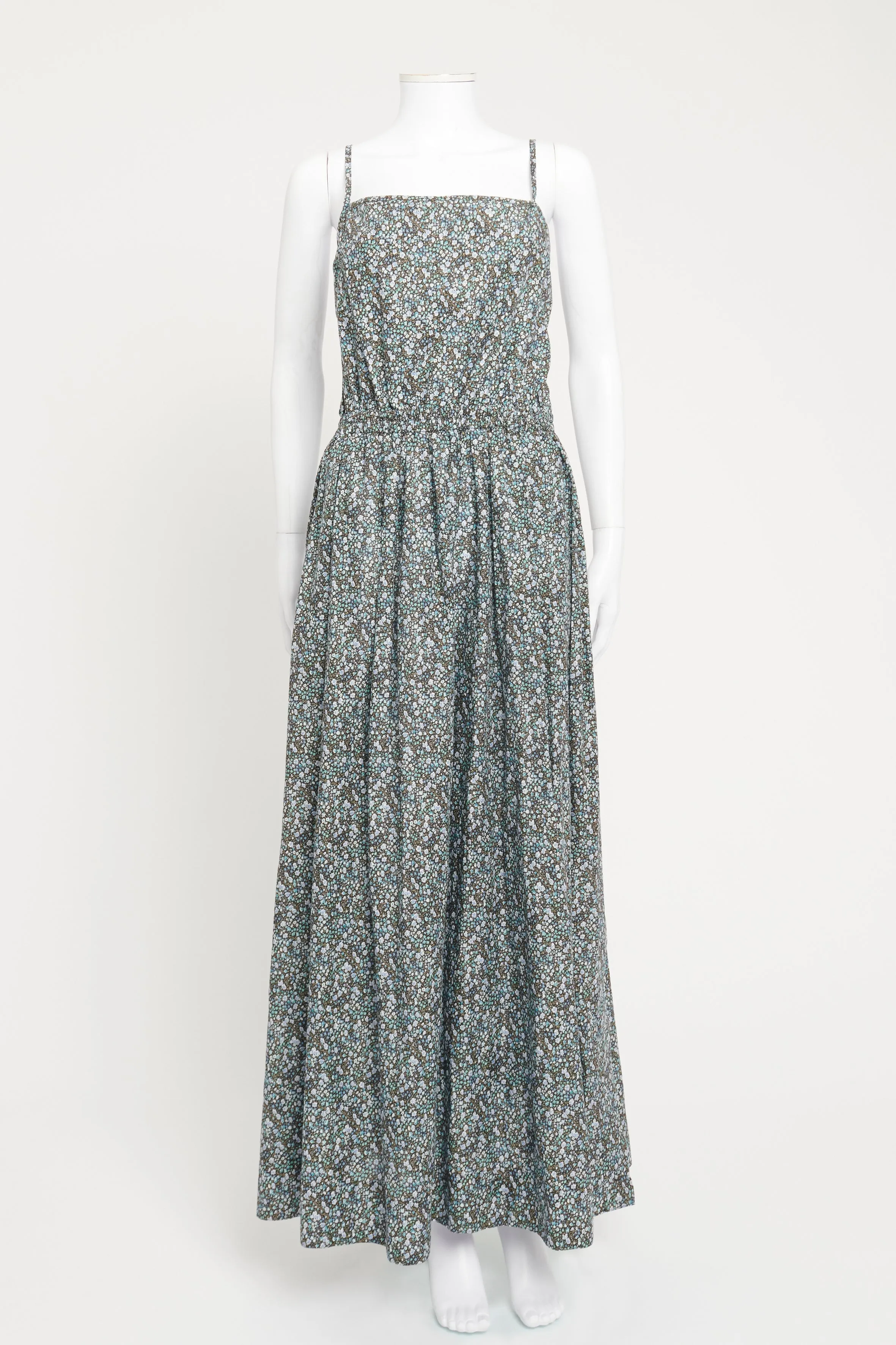 Floral Preowned Maxi Dress With Ruched Waist
