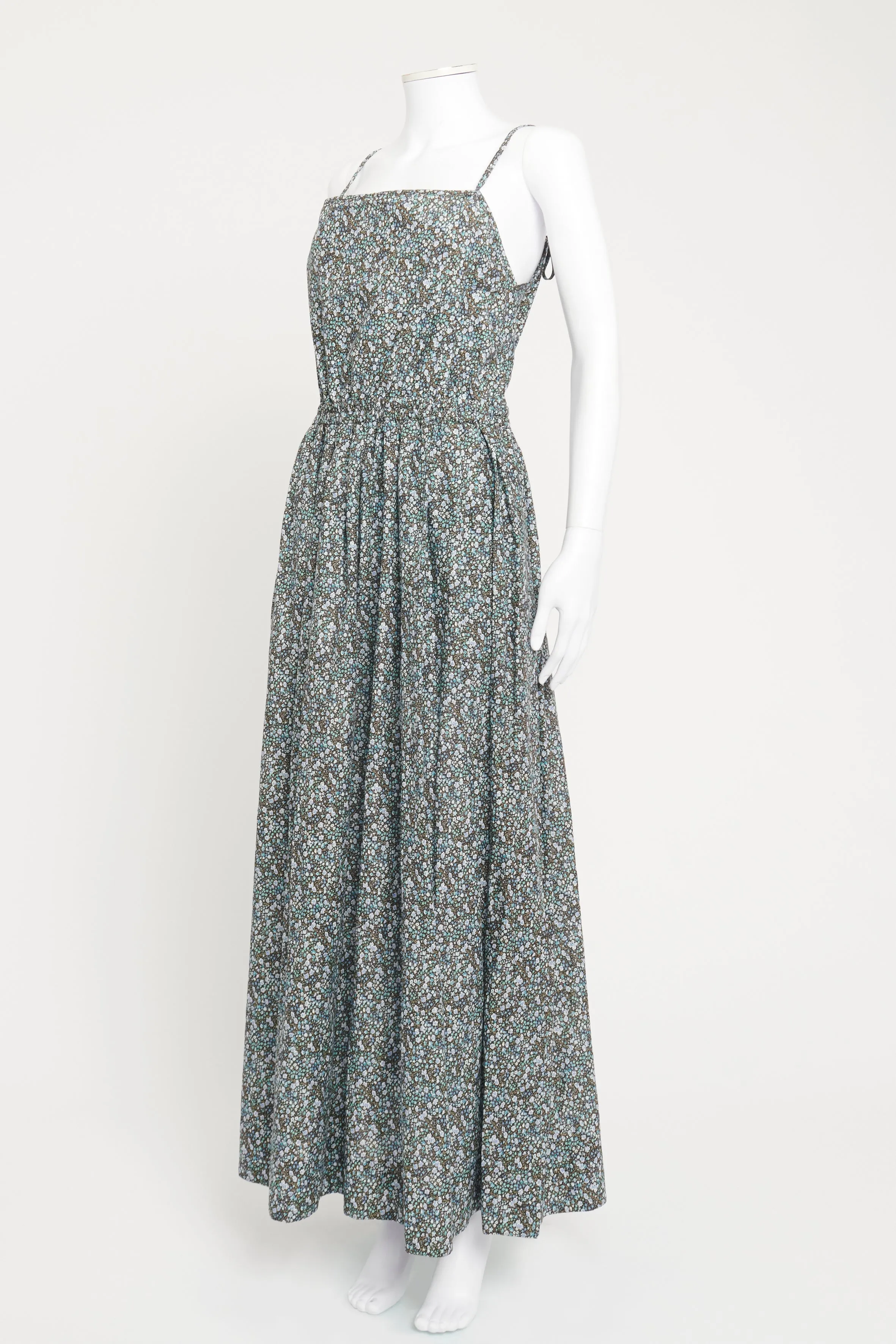 Floral Preowned Maxi Dress With Ruched Waist