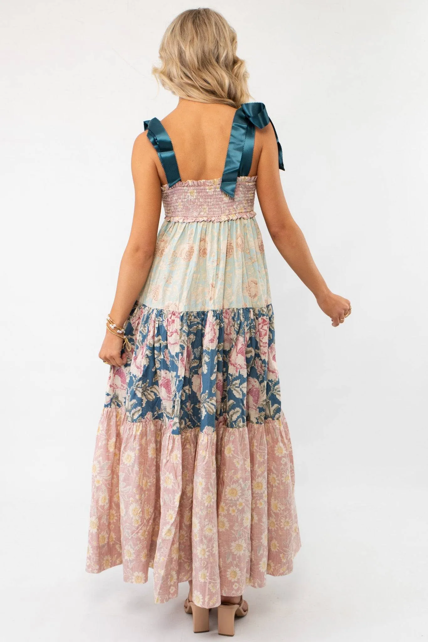 Free People Antique Combo Bluebell Maxi Dress