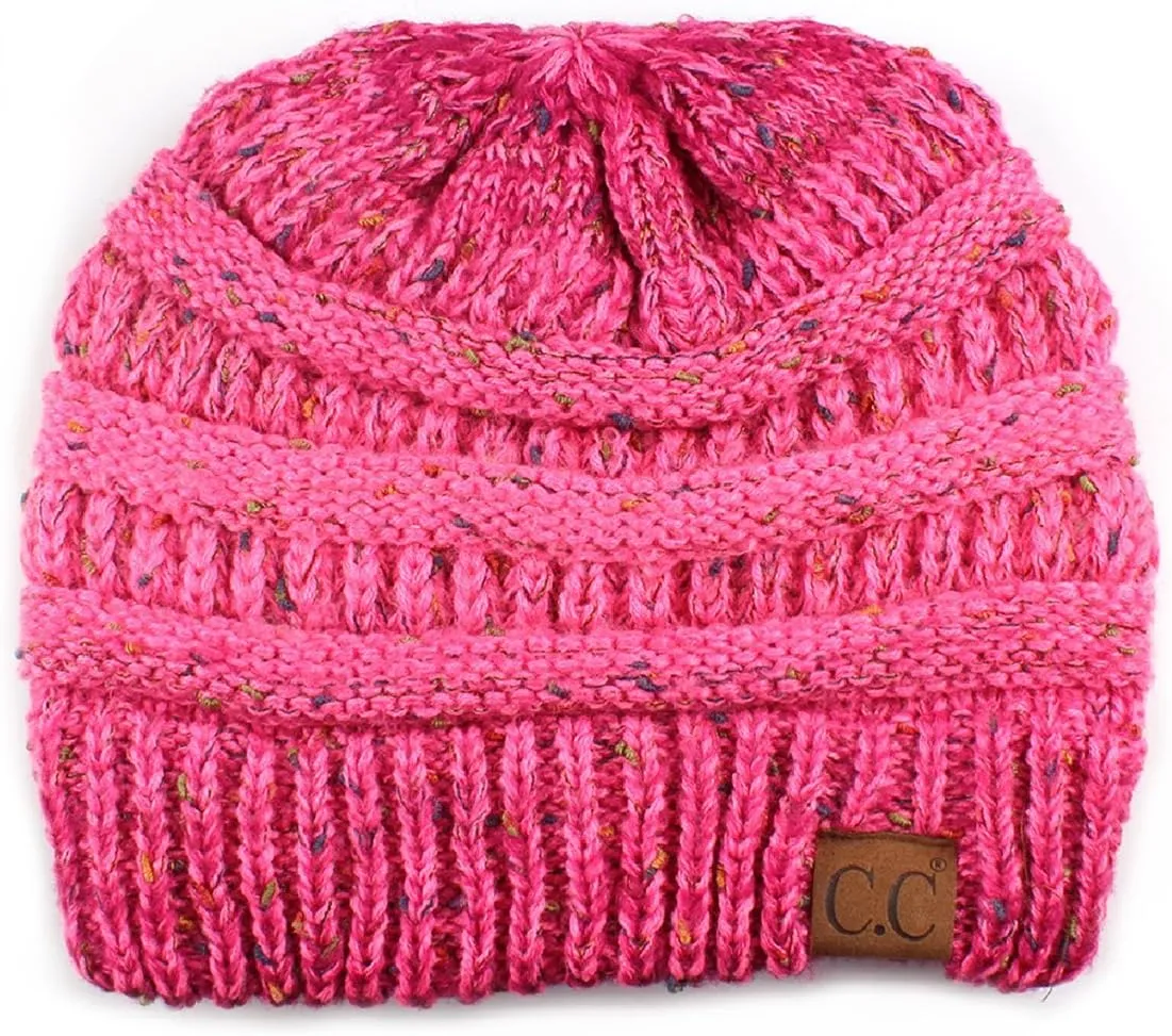 Funky Junque Premium Women's Cable Knit Winter Beanie Hat - Thick Warm Cozy - Classic Colors, Spring Pastels, Faded Blends