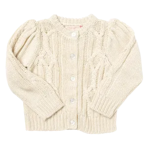 Girls Cable Constance Sweater - Cream