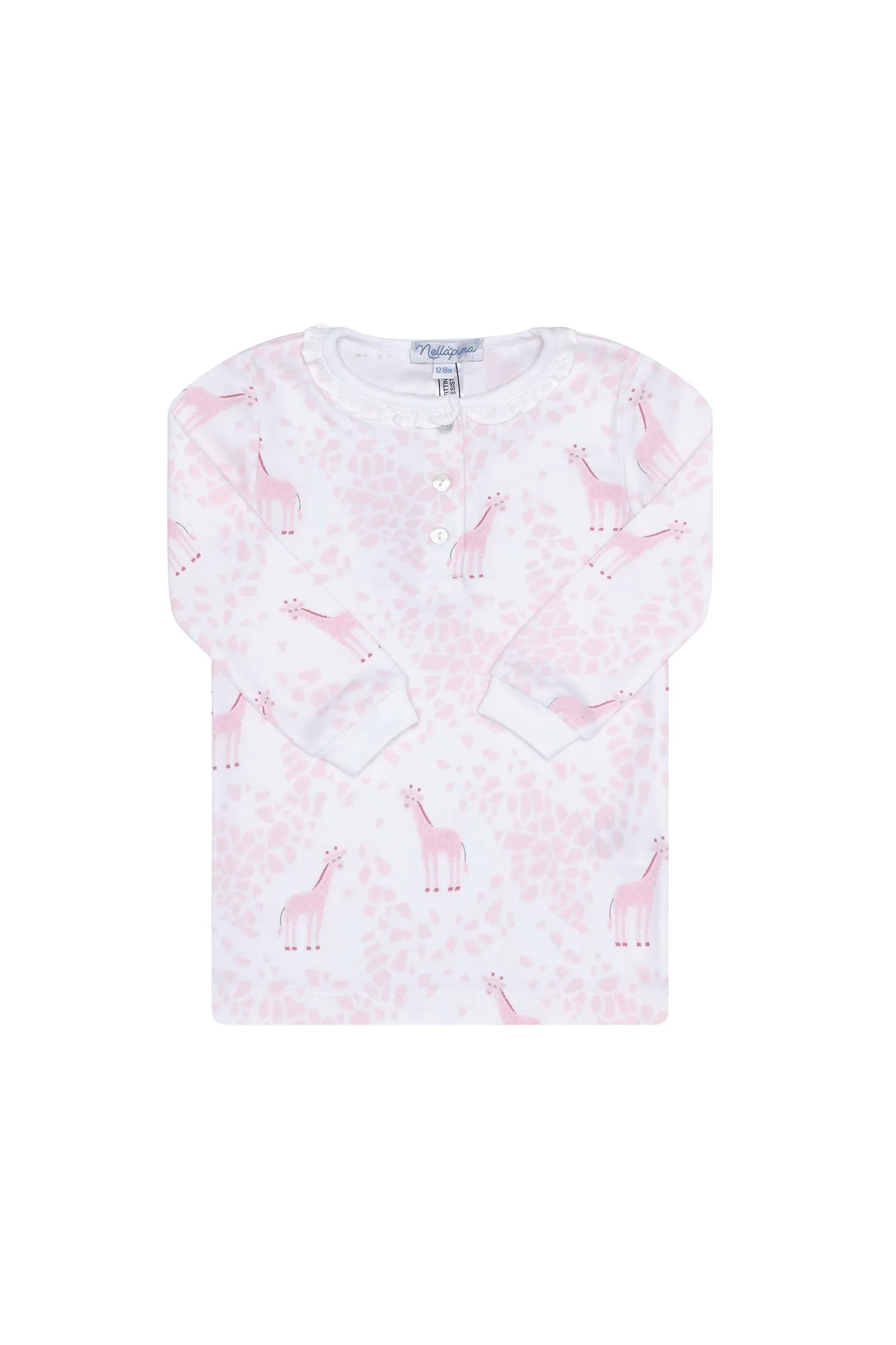 Girls Pink Giraffe Pima Cotton Pajama