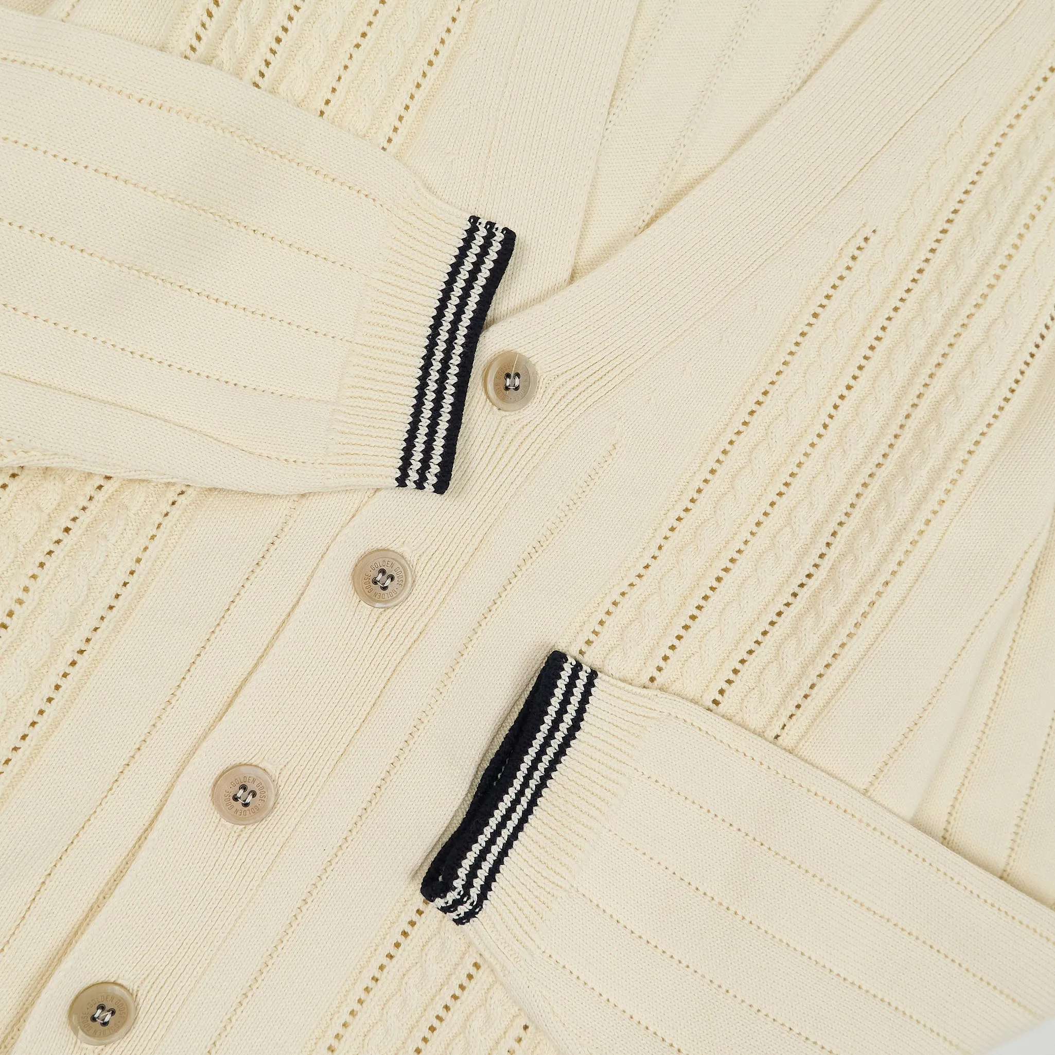 Golden Goose Cable Knit Cotton Cardigan