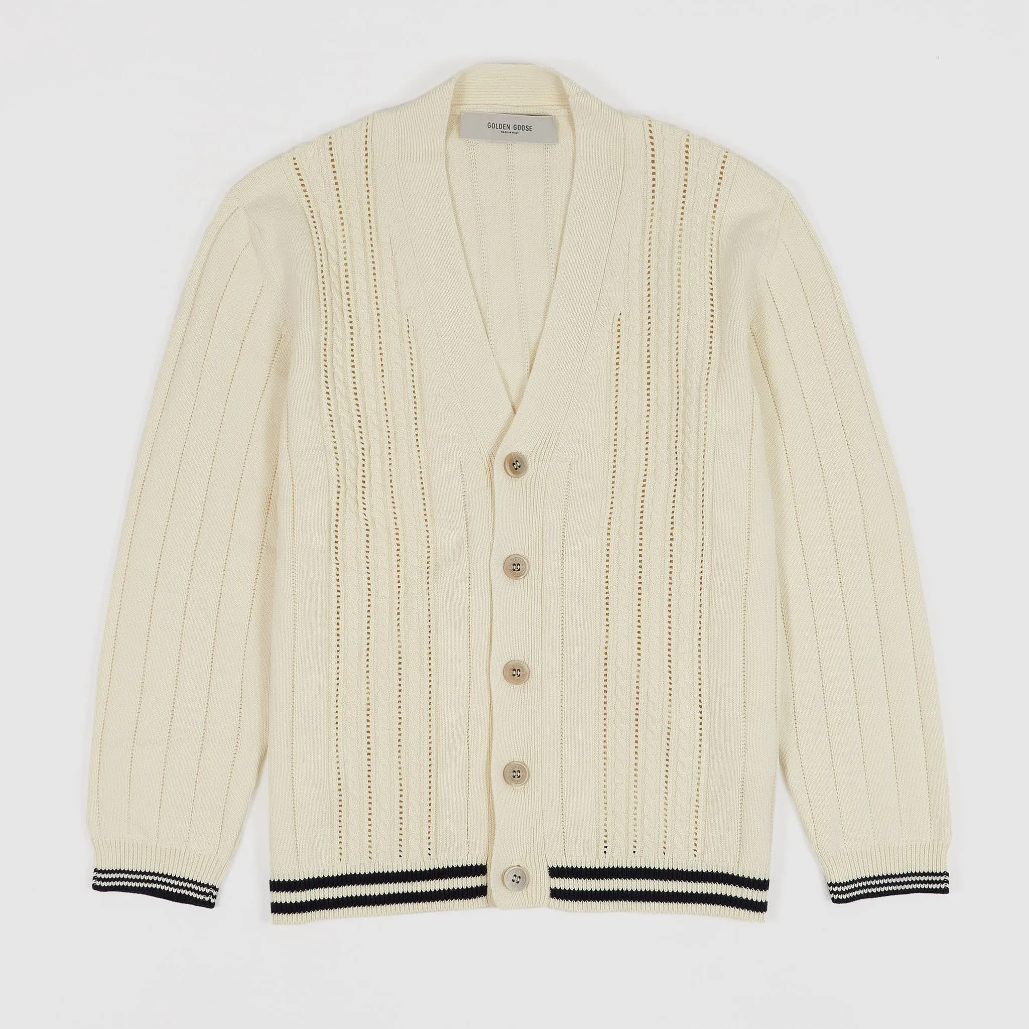Golden Goose Cable Knit Cotton Cardigan