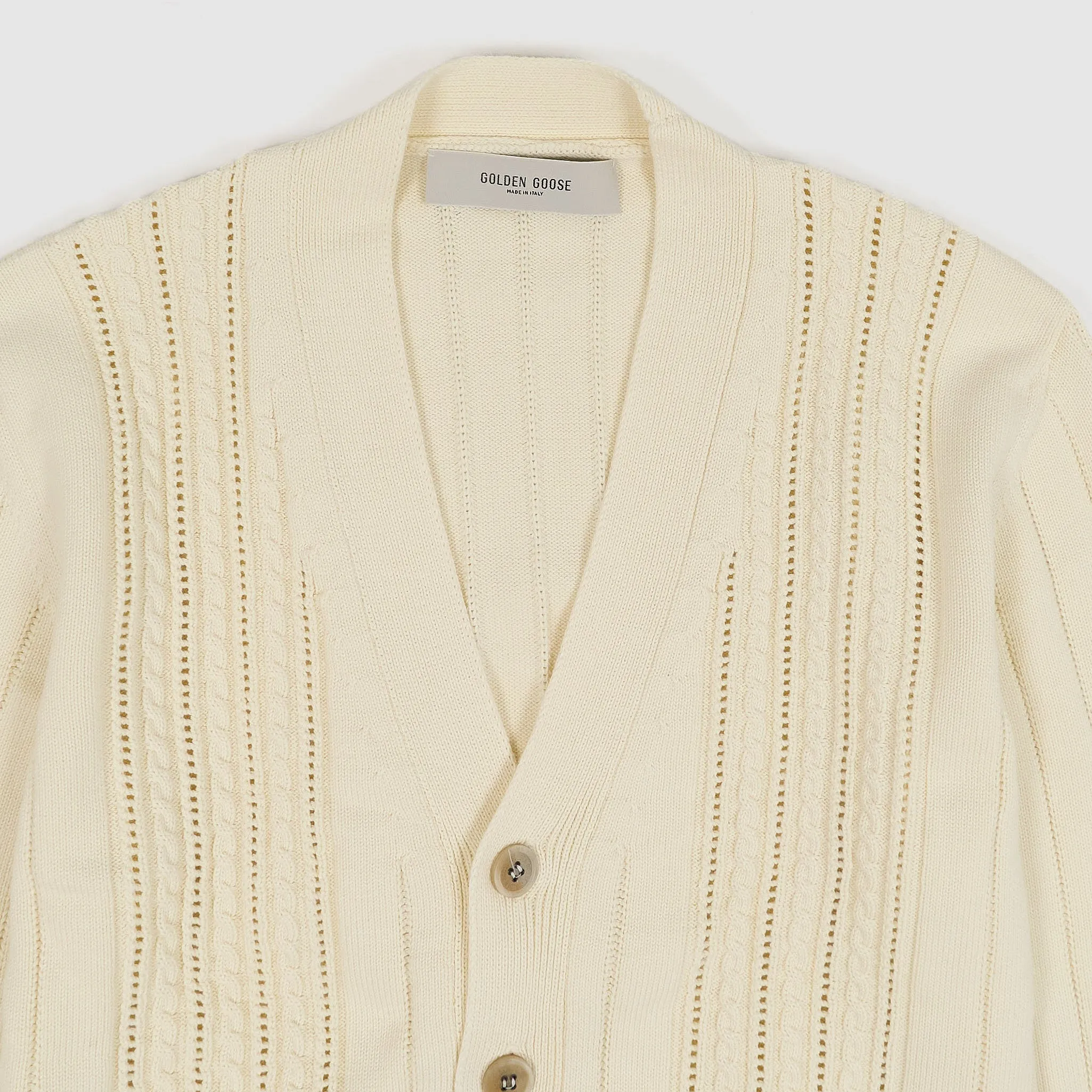 Golden Goose Cable Knit Cotton Cardigan