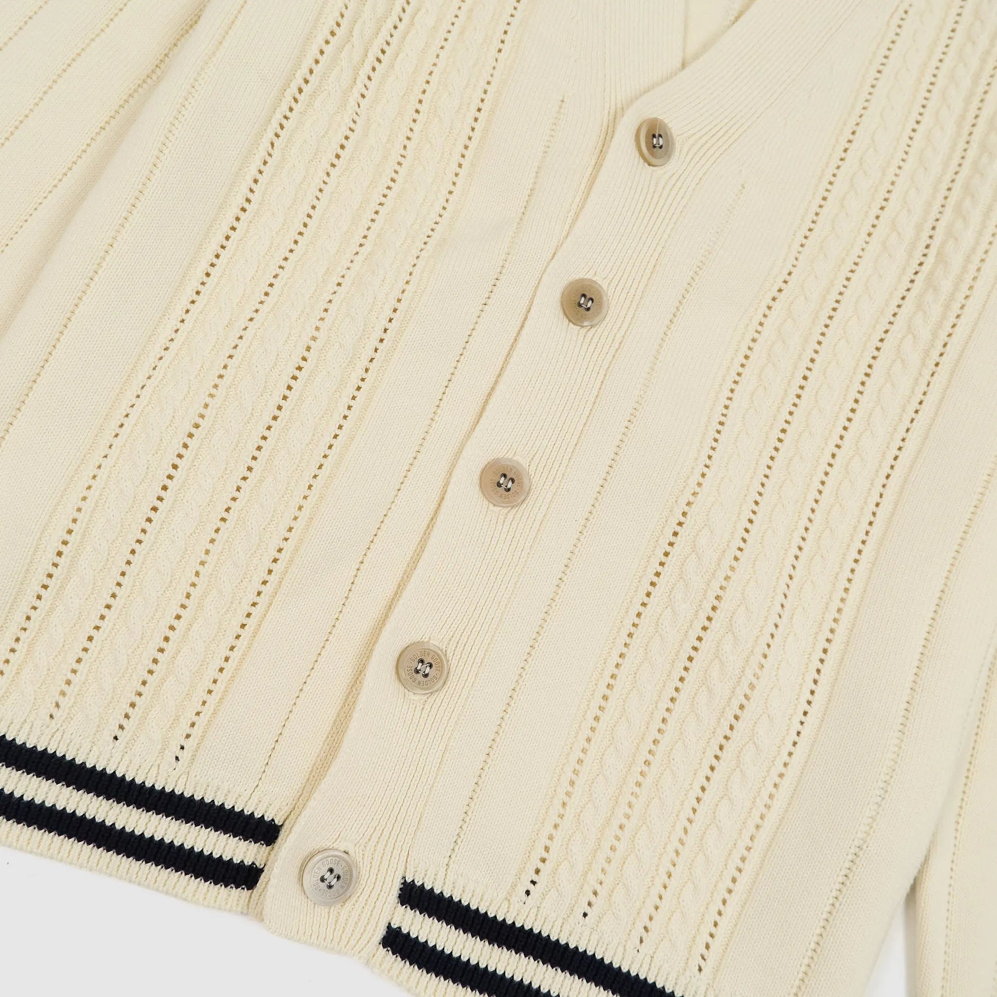 Golden Goose Cable Knit Cotton Cardigan