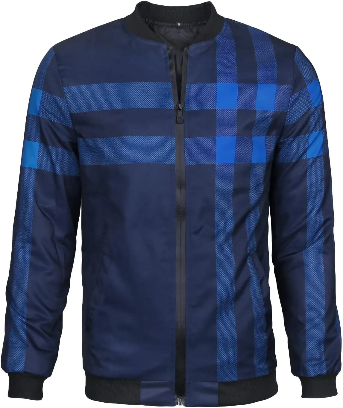 LOGEEYAR Men's Bomber Jacket Casual Lightweight Jacket Color Block Windbreaker Coat with Pocket