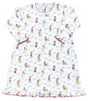 Lulu Bebe Santa Puppies Pima Gown
