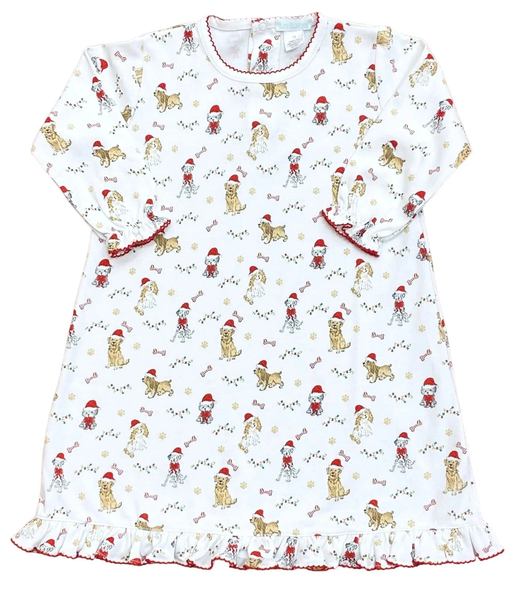 Lulu Bebe Santa Puppies Pima Gown