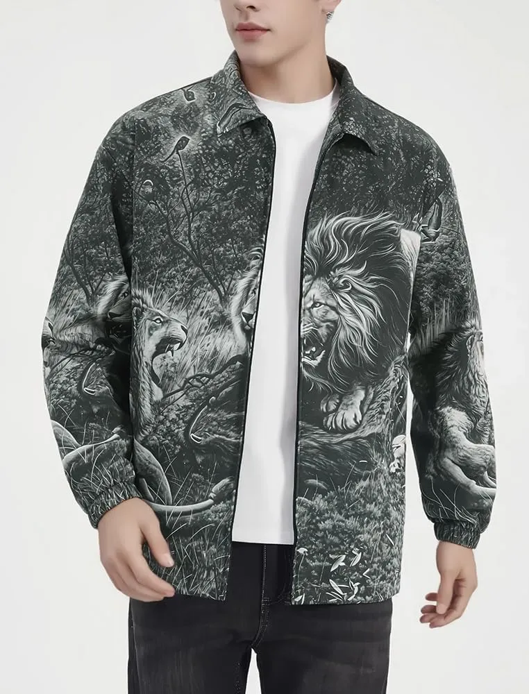Men's Lightweight Jackets Collared Bomber Windbreaker Zip Up Shirt Jacket Vintage Varsity Golf Coat Jackets for Men