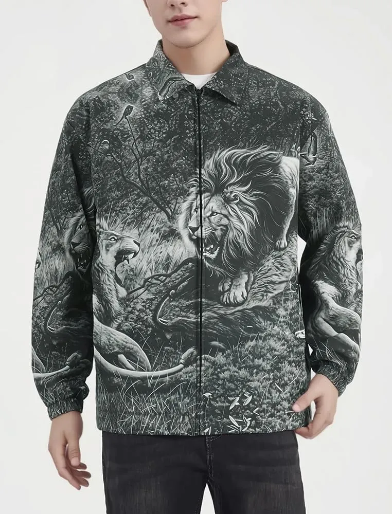 Men's Lightweight Jackets Collared Bomber Windbreaker Zip Up Shirt Jacket Vintage Varsity Golf Coat Jackets for Men