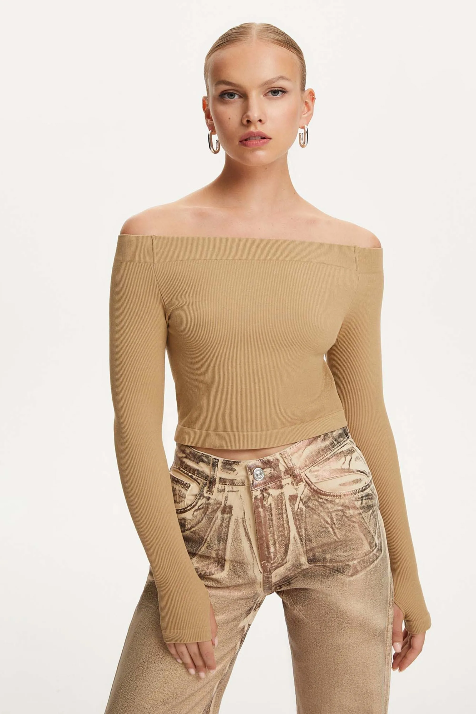 Metallic Jersey CropTop (Final Sale)
