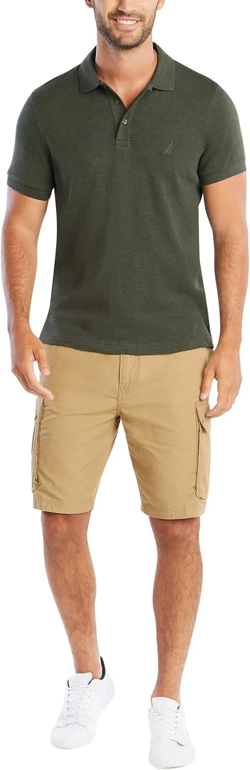 Nautica Men's Slim Fit Short Sleeve Solid Soft Cotton Polo Shirt