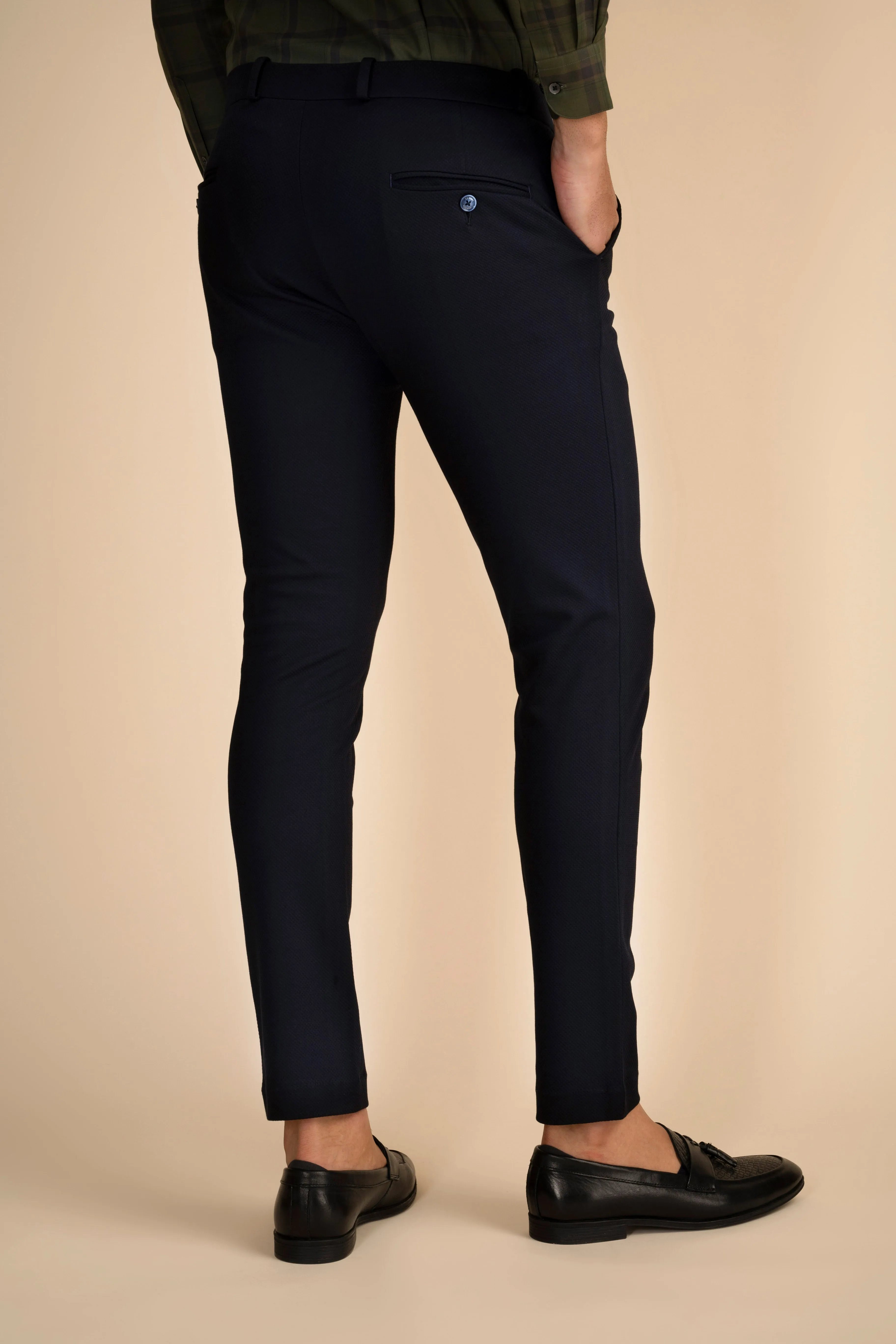 Navy 4 Way Stretch Panda Pants