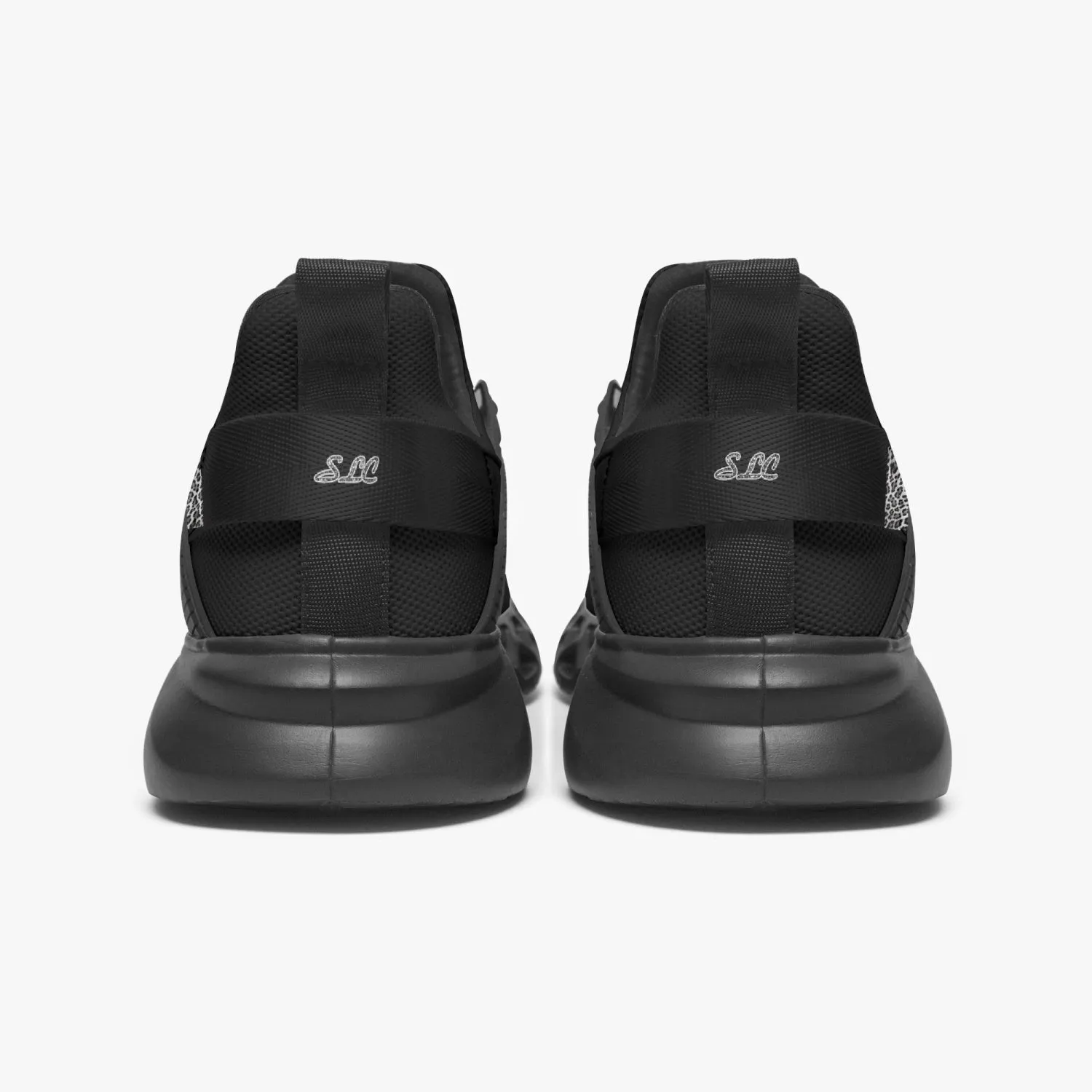 Officially Sexy Snow Leopard Collection Black Unisex Mesh Running Shoes