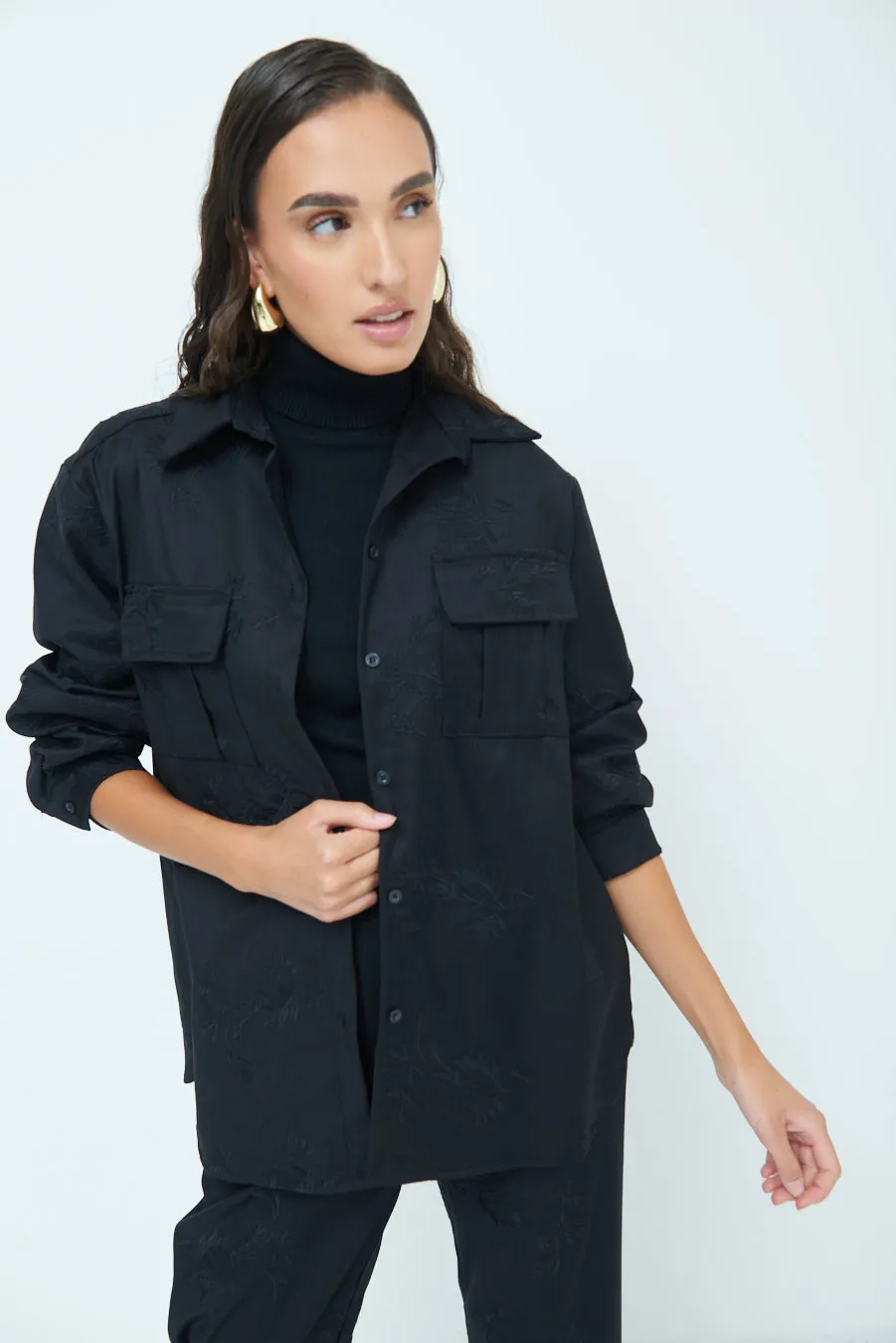 Oversized utility shirt jacket wholesale