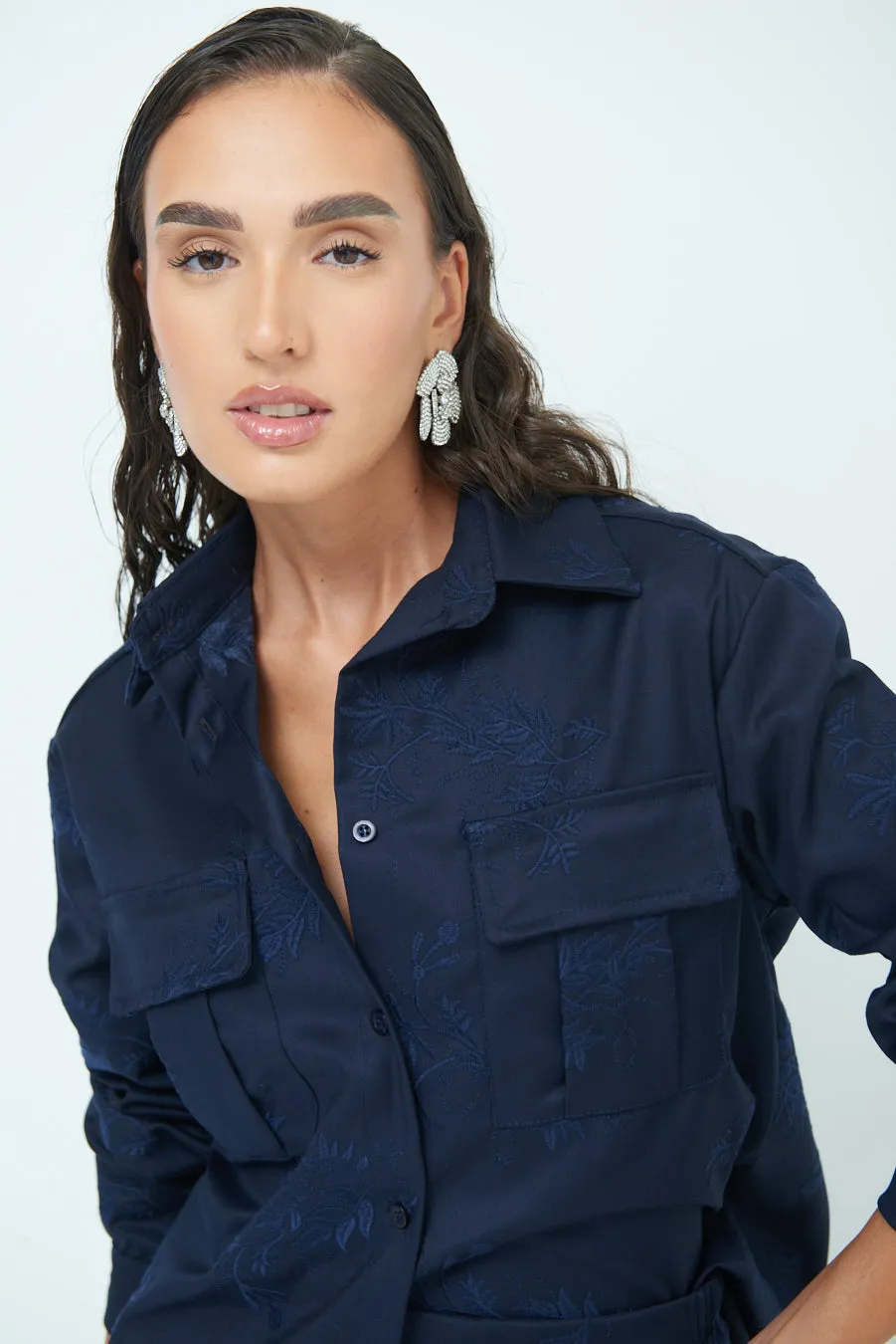 Oversized utility shirt jacket wholesale