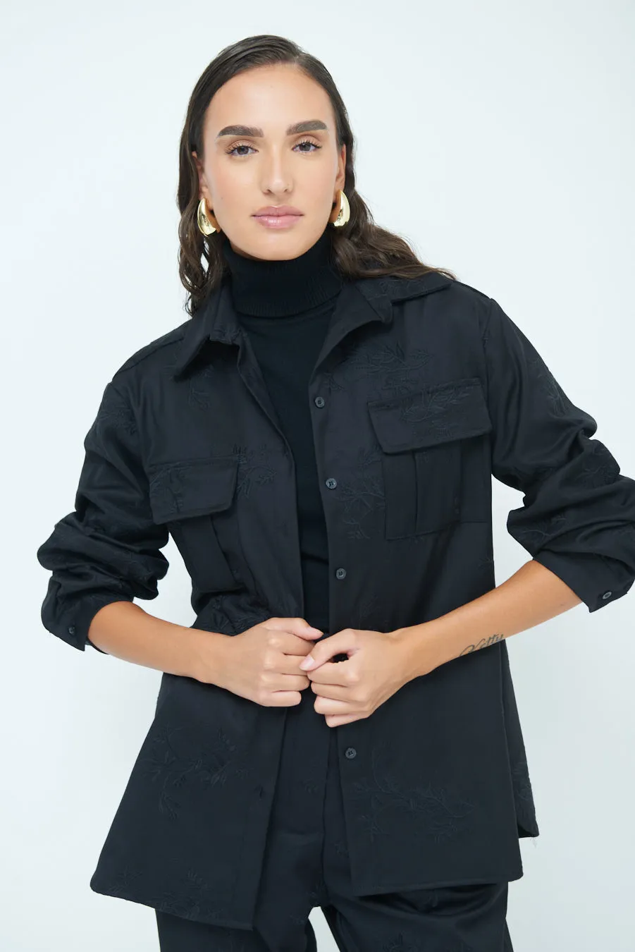 Oversized utility shirt jacket wholesale