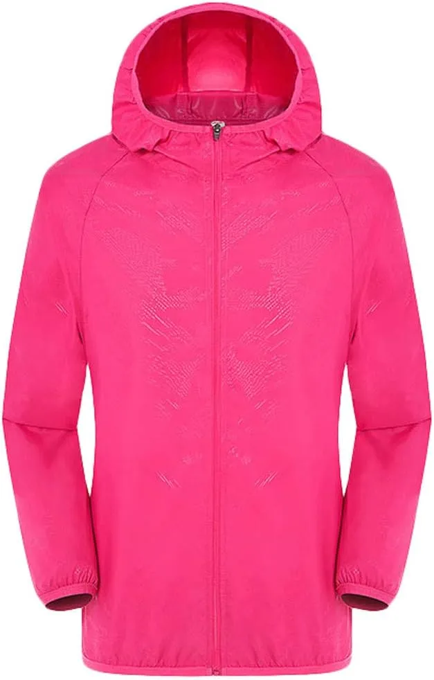 Packable Rain Jacket Hooded Men Women Lightweight Travel Waterproof Windbreaker RainCoats Sun Protection Coats