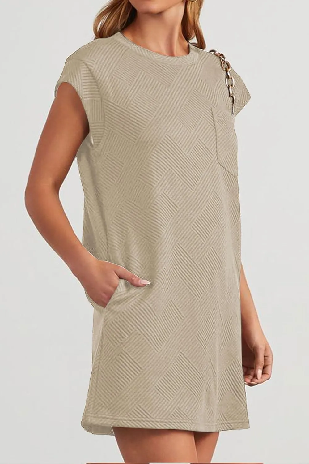Poetsky Women's Summer Mini T Shirt Dress Casual Cap Sleeve Crewneck Loose Basic Short Beach Dresses