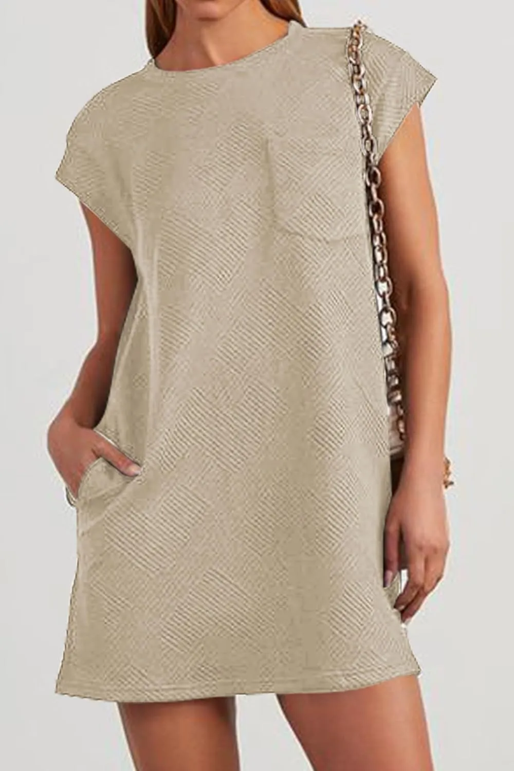 Poetsky Women's Summer Mini T Shirt Dress Casual Cap Sleeve Crewneck Loose Basic Short Beach Dresses