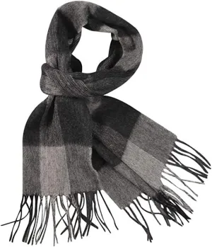 Pure Wool Scarves For men women, Pashmina Tartan Scarf,Cold Weather Scarf, Vertical Stripe Knit Winter Scarf