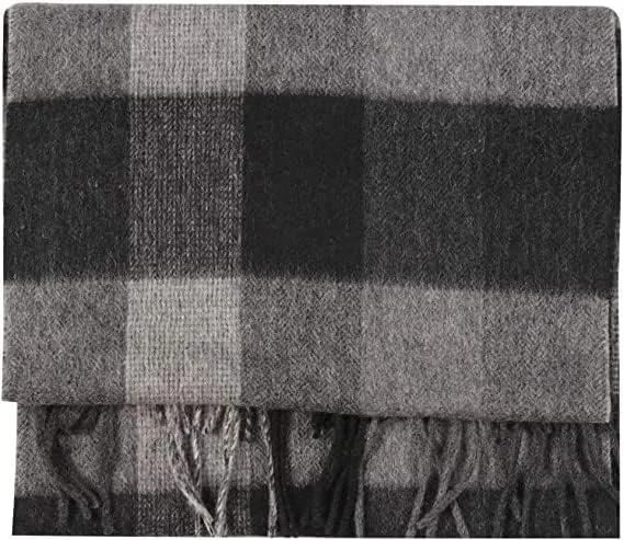 Pure Wool Scarves For men women, Pashmina Tartan Scarf,Cold Weather Scarf, Vertical Stripe Knit Winter Scarf