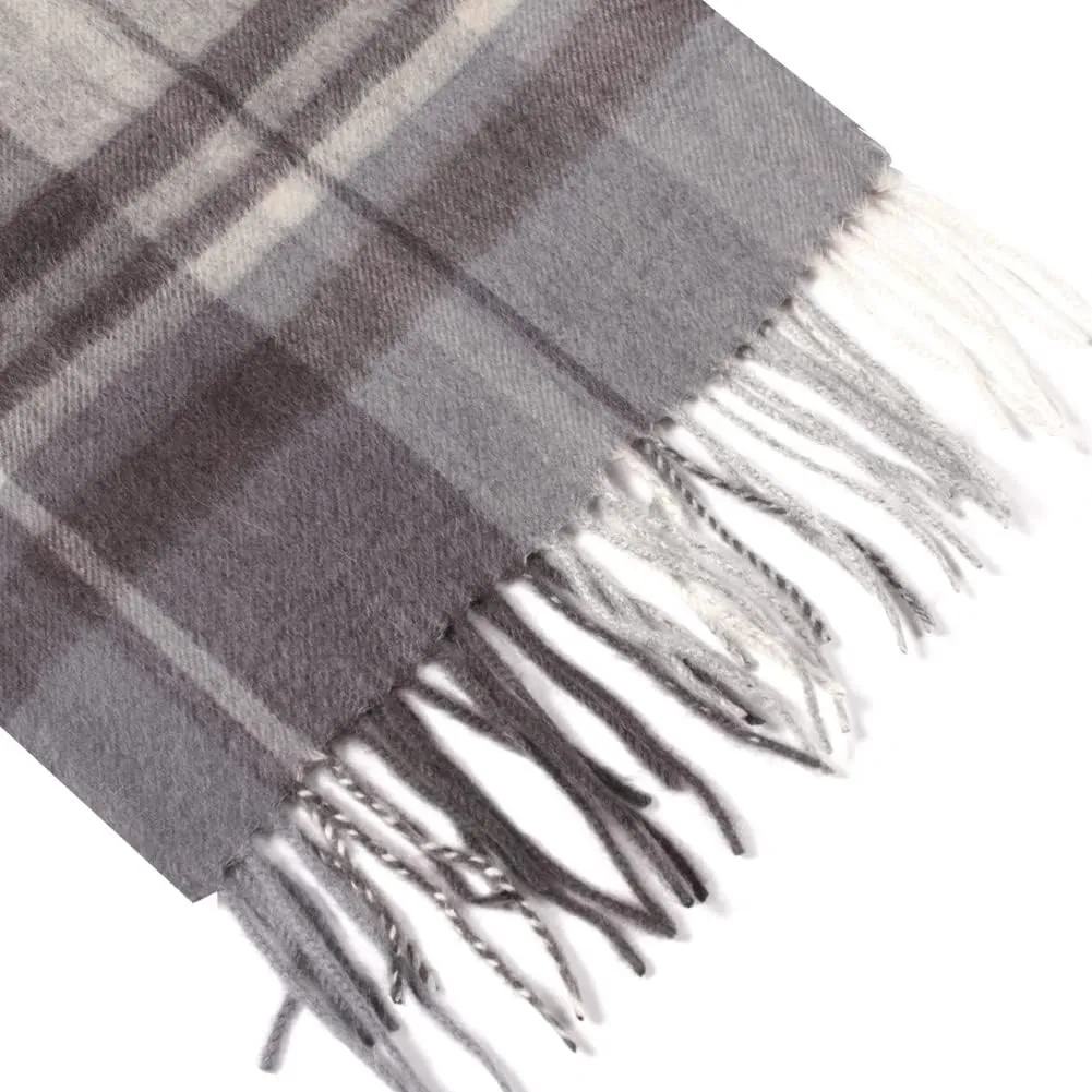 Pure Wool Scarves For men women, Pashmina Tartan Scarf,Cold Weather Scarf, Vertical Stripe Knit Winter Scarf